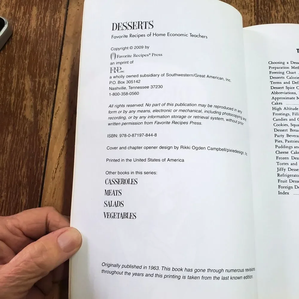 Desserts Favorite Recipes of Home Economic Teachers 2009 Cookbook Spiral PB